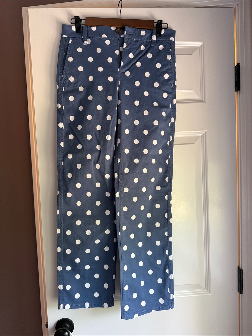 J. Crew Polka Dot Women's Chinos - Navy and White